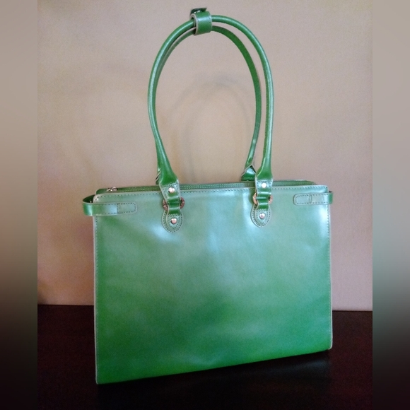 McKlein USA Winnetka Tote Briefcase Computer Bag Green - Picture 3 of 13